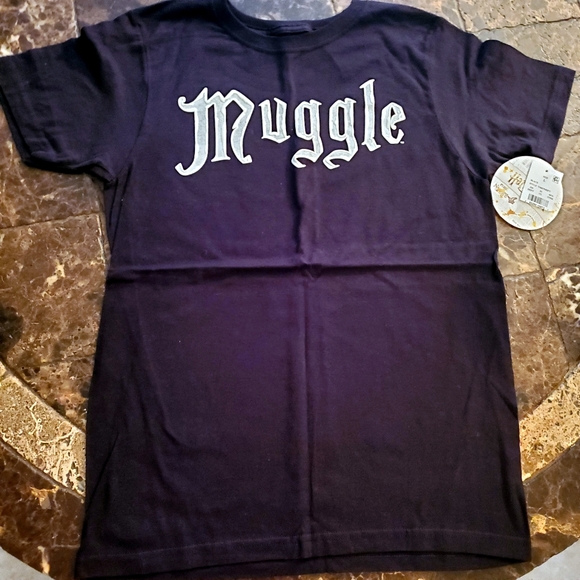 Harry Potter Black Tshirt White Raised Letters Kids L NWT - Picture 2 of 4